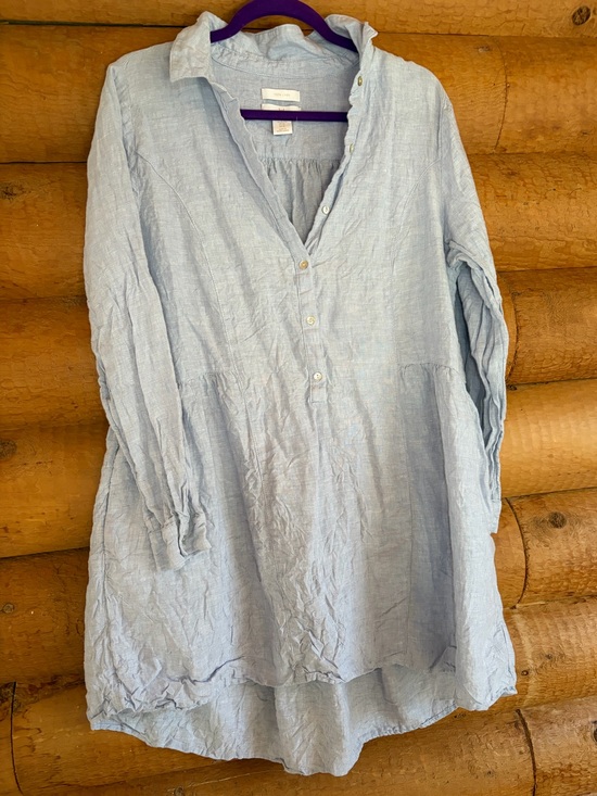 H by Halston Dresses & Skirts - 100% Linen H by Halston light blue linen dress